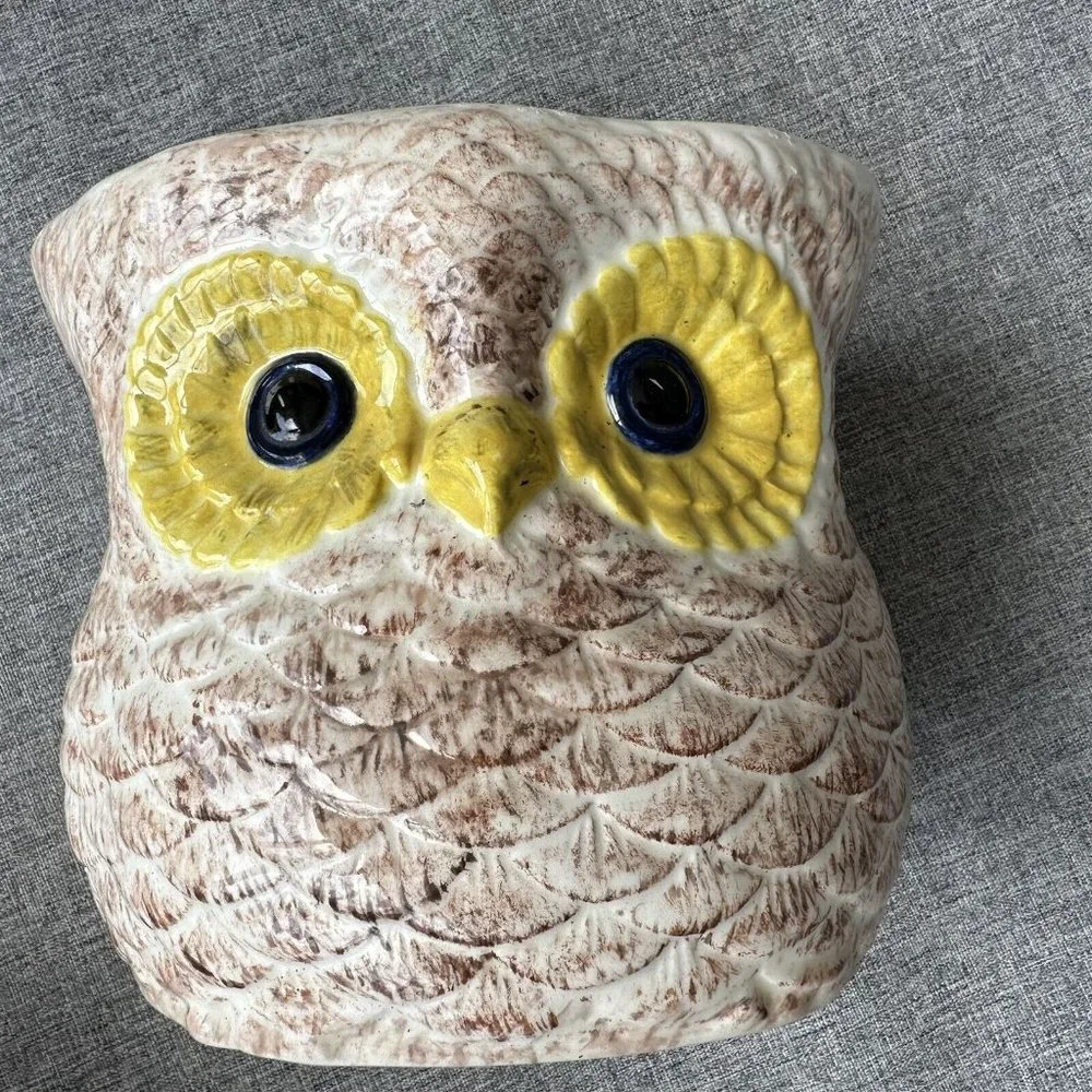 Vintage Owl Planter Ceramic Holland Mold